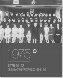 1975년. 1975.01.23 메리놀간호전문학교 졸업식